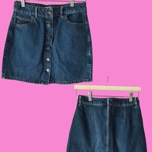 Garage Dark Blue Denim Mini Skirt